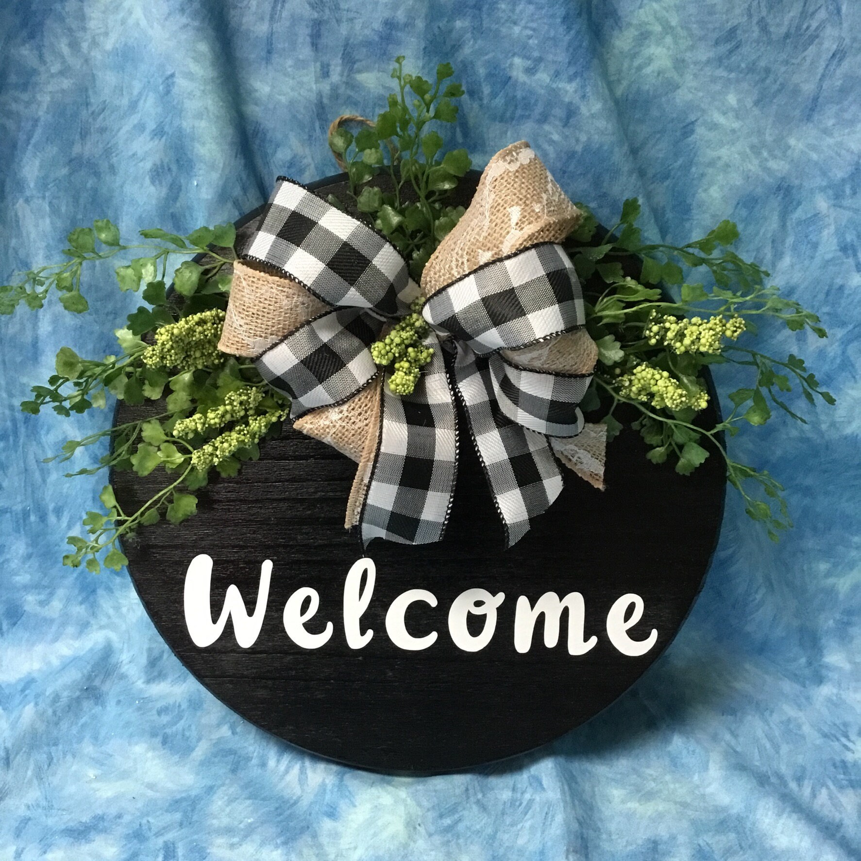 Welcome Plaque, Floral Welcome Plaque, Door Hanging Plaque, Welcome