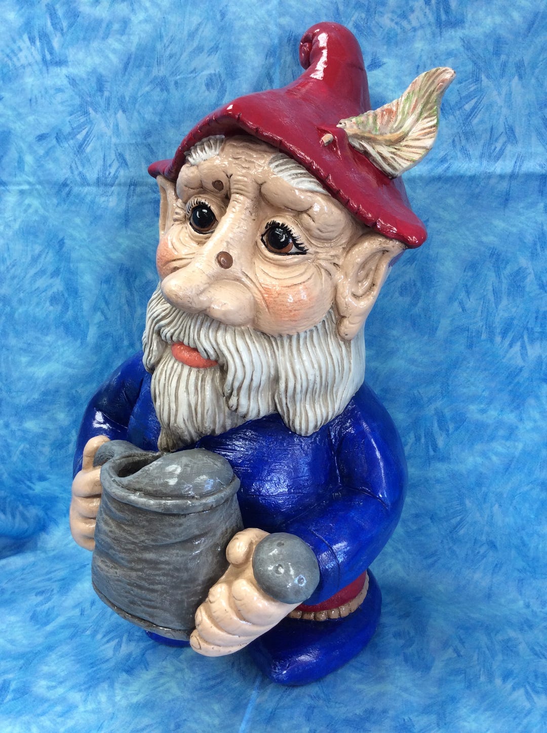Gnome, Gnome Statue, Garden Art, Norwegian Gnome, Gnome Watering Can