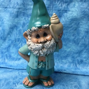 Tropical boy gnome, garden art, handcrafted garden tropical boy gnome