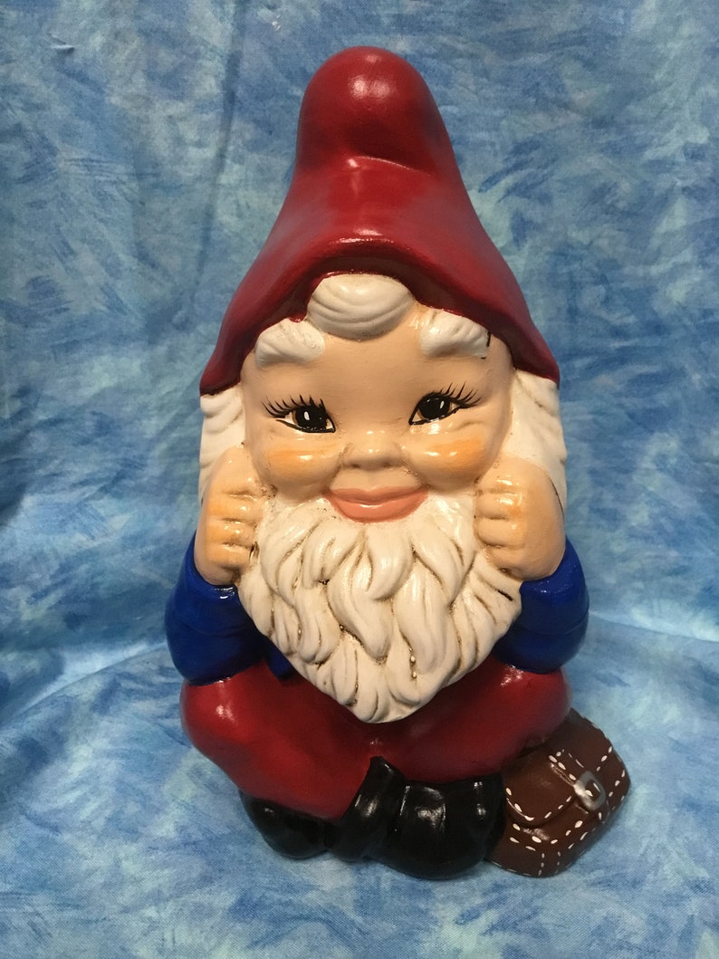 Ceramic Gnome, Gnome, Handcrafted Gnome, Garden Art, Garden Gnome