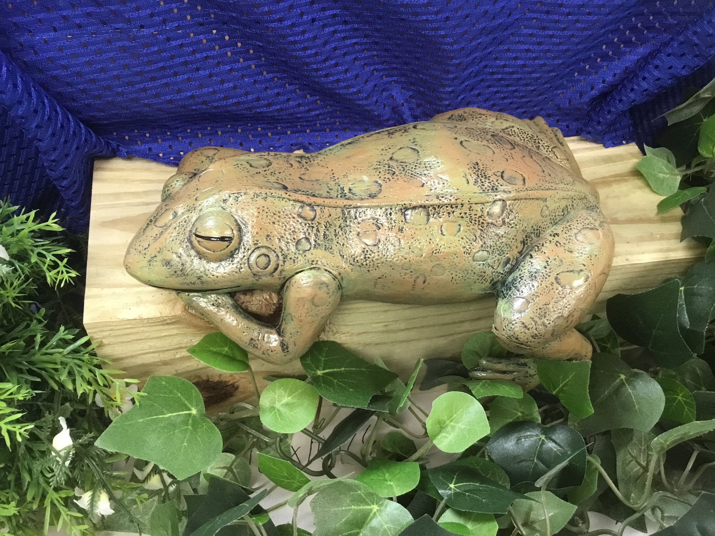 Sleeping Frog, Lazy Frog, Handcrafted Frog, Ceramic Frog, Home and