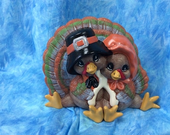 turkey, ceramic turkey, Thanksgiving centerpiece