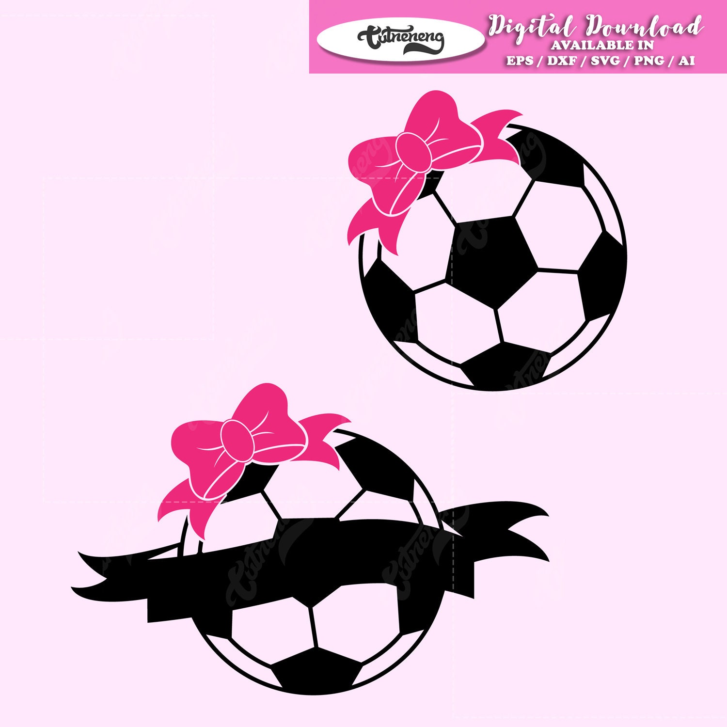Soccer Svg Bow Svg Soccer Ball Svg Banner Svg Soccer Banner Etsy