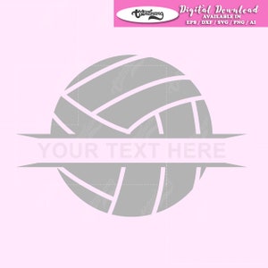 May include: A gray volleyball with a white outline and a banner that says "YOUR TEXT HERE".