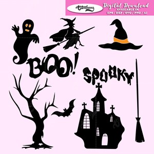 Spooky bundle, Halloween bundle, Halloween svg, Hat Svg, Boo svg, bat svg, ghost svg, broom svg, tree svg, witch svg, cut file