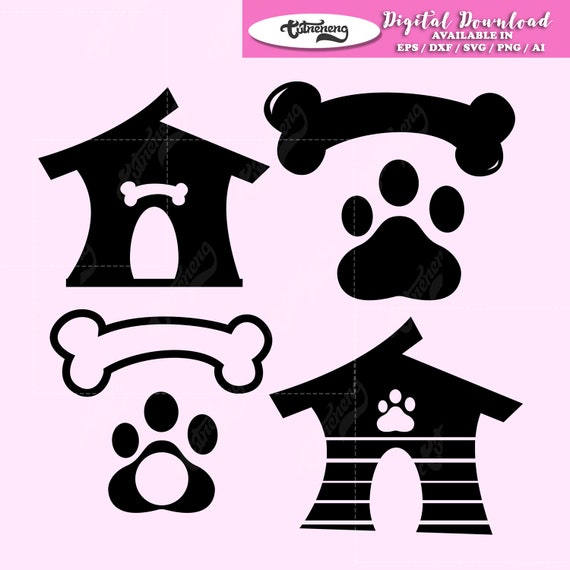 Download Paw Svg Bone Svg Dog House Svg Paw Lover Svg Dog Svg Paw Etsy PSD Mockup Templates