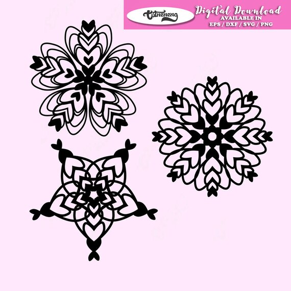 heart mandala svg mandala svg vector mandala cricut etsy