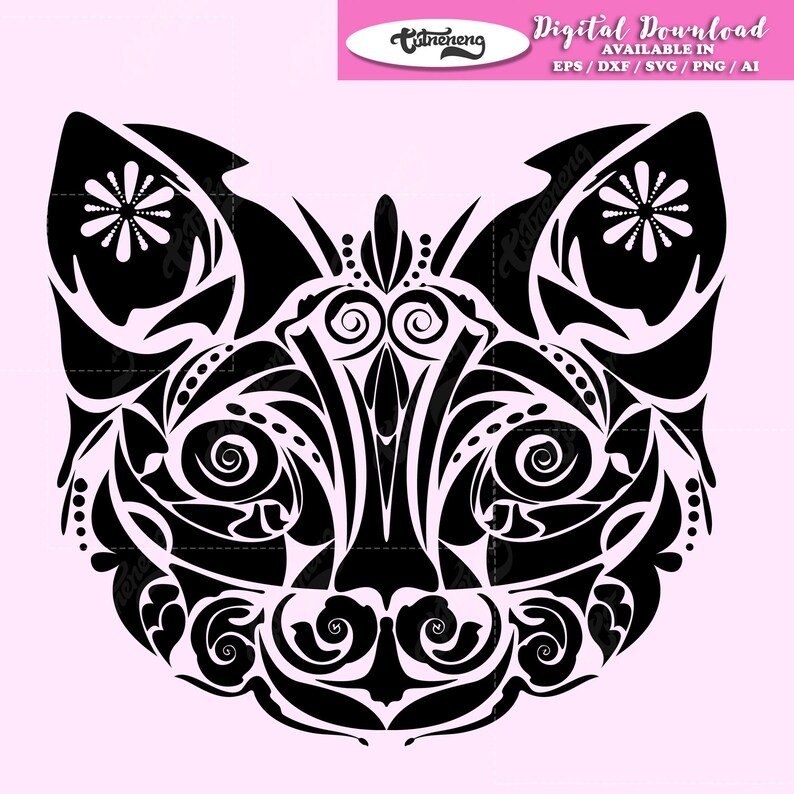 Download Cat svg mandala svg cat cut file cat cut contour file Cat ...