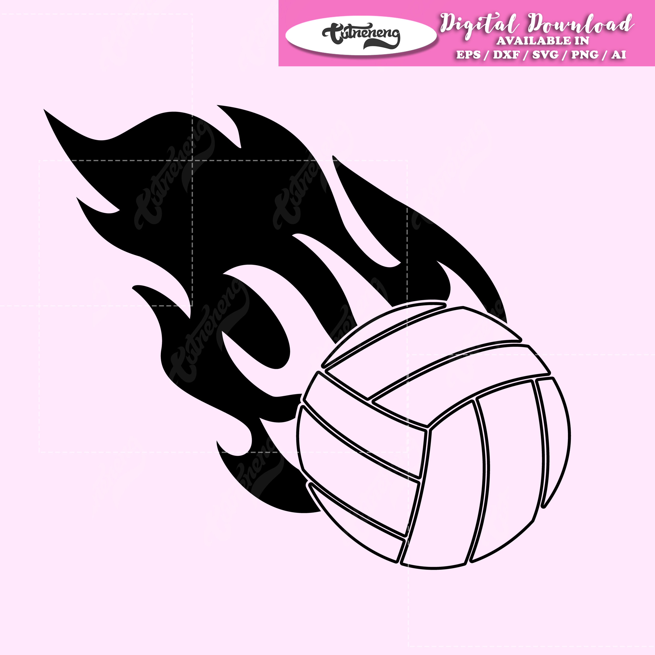 Volleyball SVG, Volleyball Kick Fire, Sports Monogram, Sports Svg, Dxf