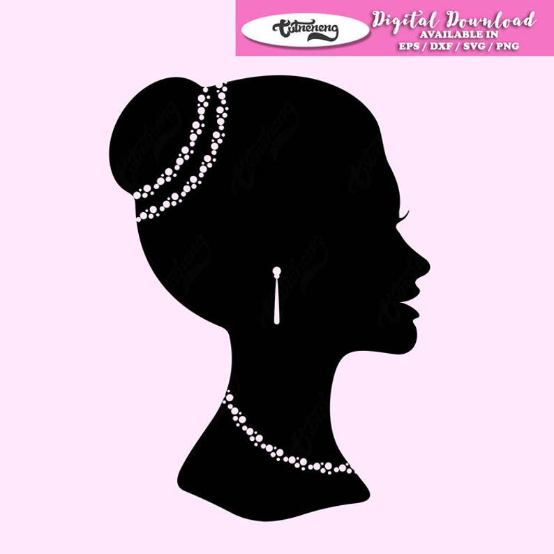 Download Woman / Lady SILHOUETTE with a pearl around her neck SVG ...