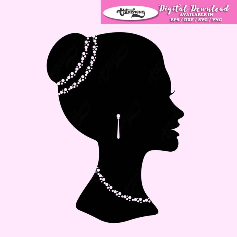 Download Woman / Lady SILHOUETTE with a pearl around her neck SVG ...