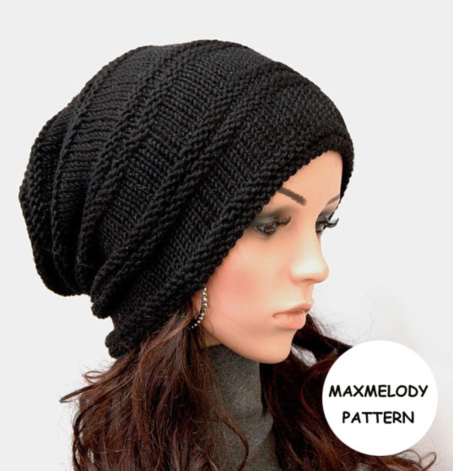 Instant Download Knitting Pattern - Oversized Slouchy Hat Pattern ...