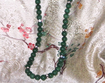 Jade and Swarovski Crystal Necklace