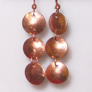 Domed Copper Dangle Earrings