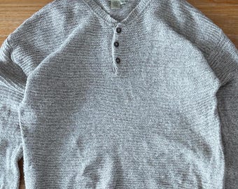 Vintage Eddie Bauer wool Henley sweater size XL