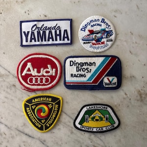 Vintage racing and car patches (set of 6)