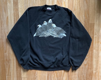 Vintage Amerikaanse Amerikaanse zeearend vogel raglan sweatshirt met ronde hals maat XL