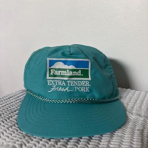 Vintage 90s Trucker hat Agricultural farmland rope hat with SnapBack closure
