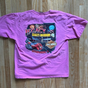 Koszulka vintage Harley Davidson Illinois Pink z lat 90. Wyprodukowano w USA Rozmiar XL