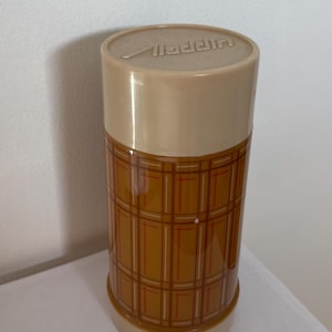 Vintage Aladdin Brown Plaid thermos