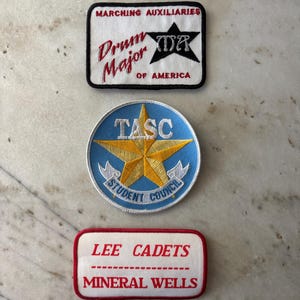 Vintage Marching and cadet American patches set of 3