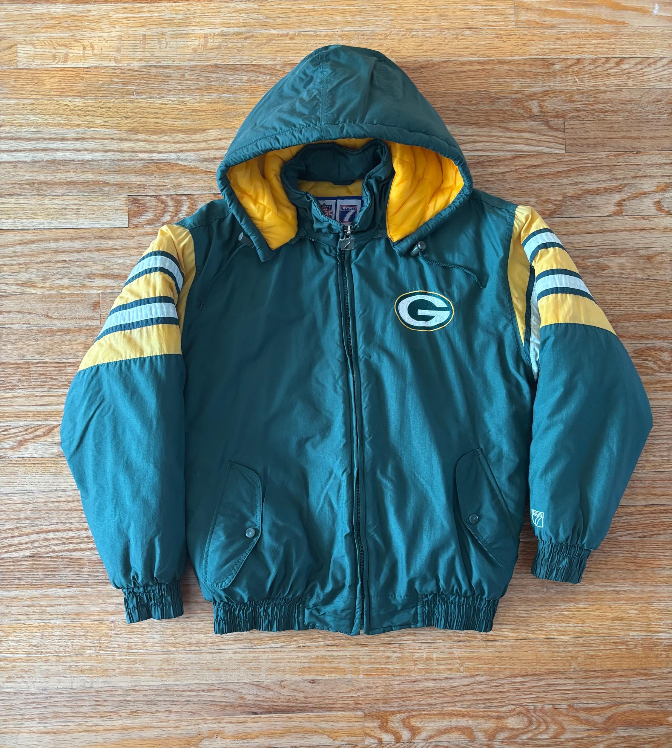 Vintage 90s Logo 7 Green Bay Packers Winter Parka NFL Football