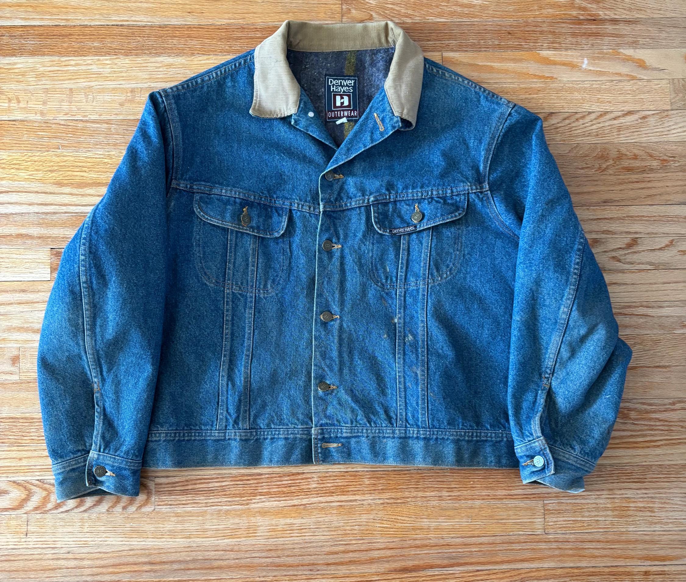 Raw Denim Trucker Jacket Jean Shop Denim Jacket Corduroy Collar