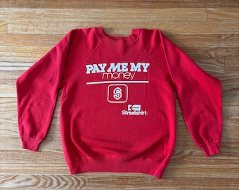 Vintage 80s / 90s Raglan Crewneck sweatshirt slogan Size Small (34-36)