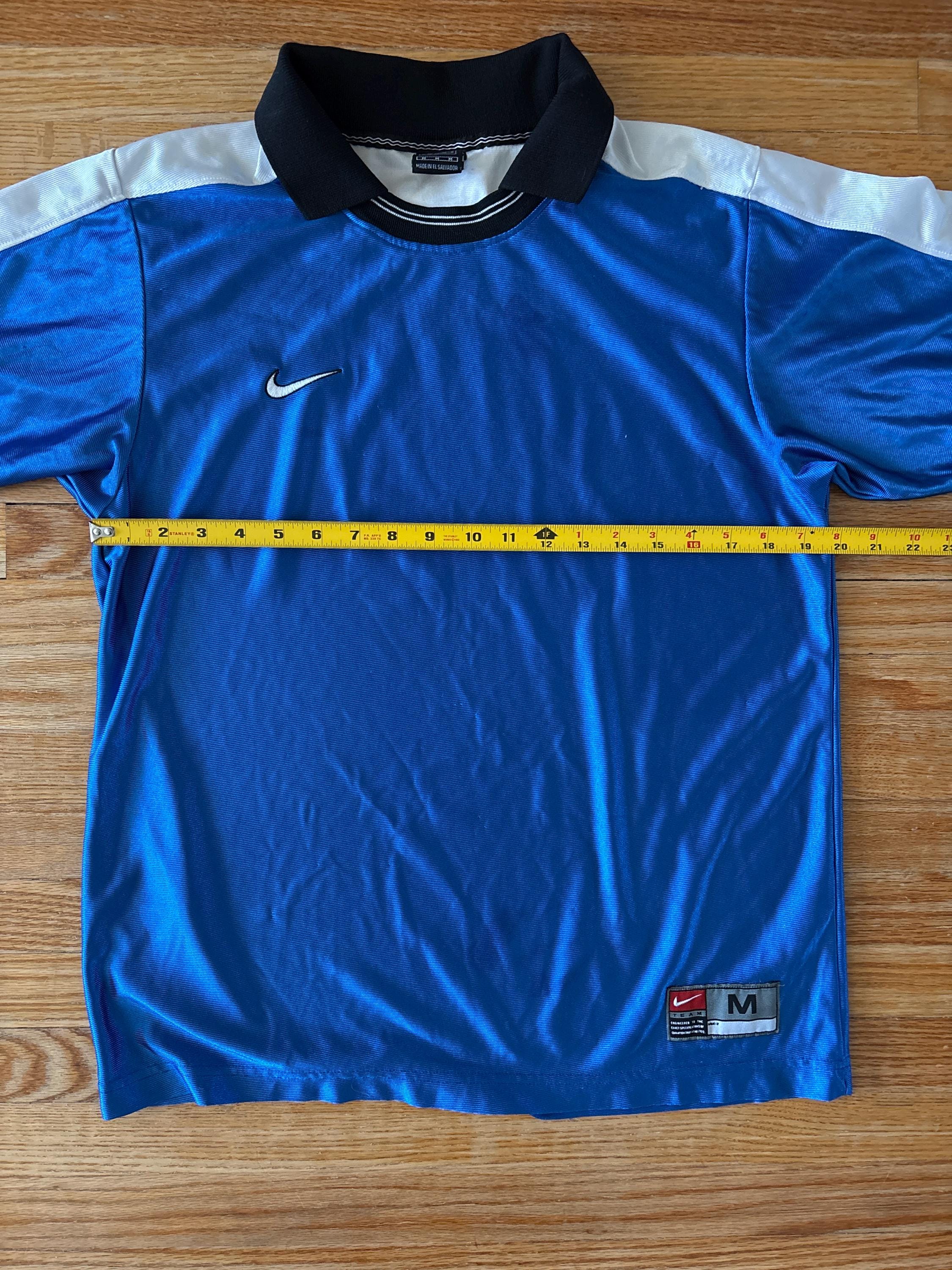 激レア　UK製　NIKE soccer uniform 90s Vintage 90s NIKE Team Swoosh Striped Soccer Jersey Shirt Red
