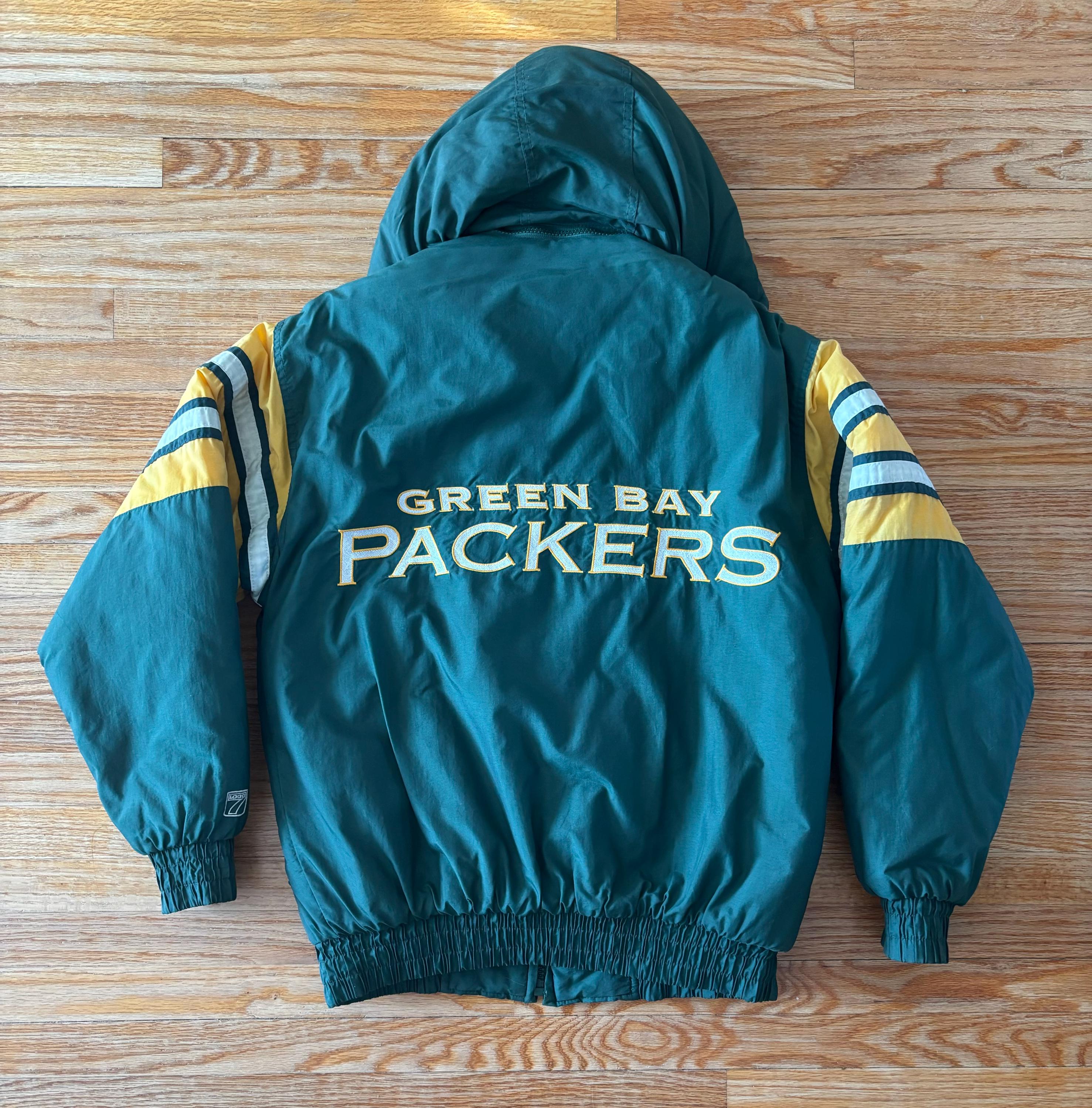 Vintage 90s Logo 7 Green Bay Packers Winter Parka NFL Football
