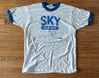 Vintage 80s Air Show ringer t-shirt Made in USA Size Large/ XL
