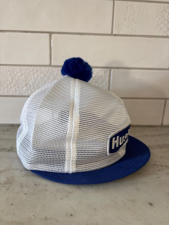 Vintage 80s Husky Mesh Trucker Short Brim Hat With Pom Pom - Etsy