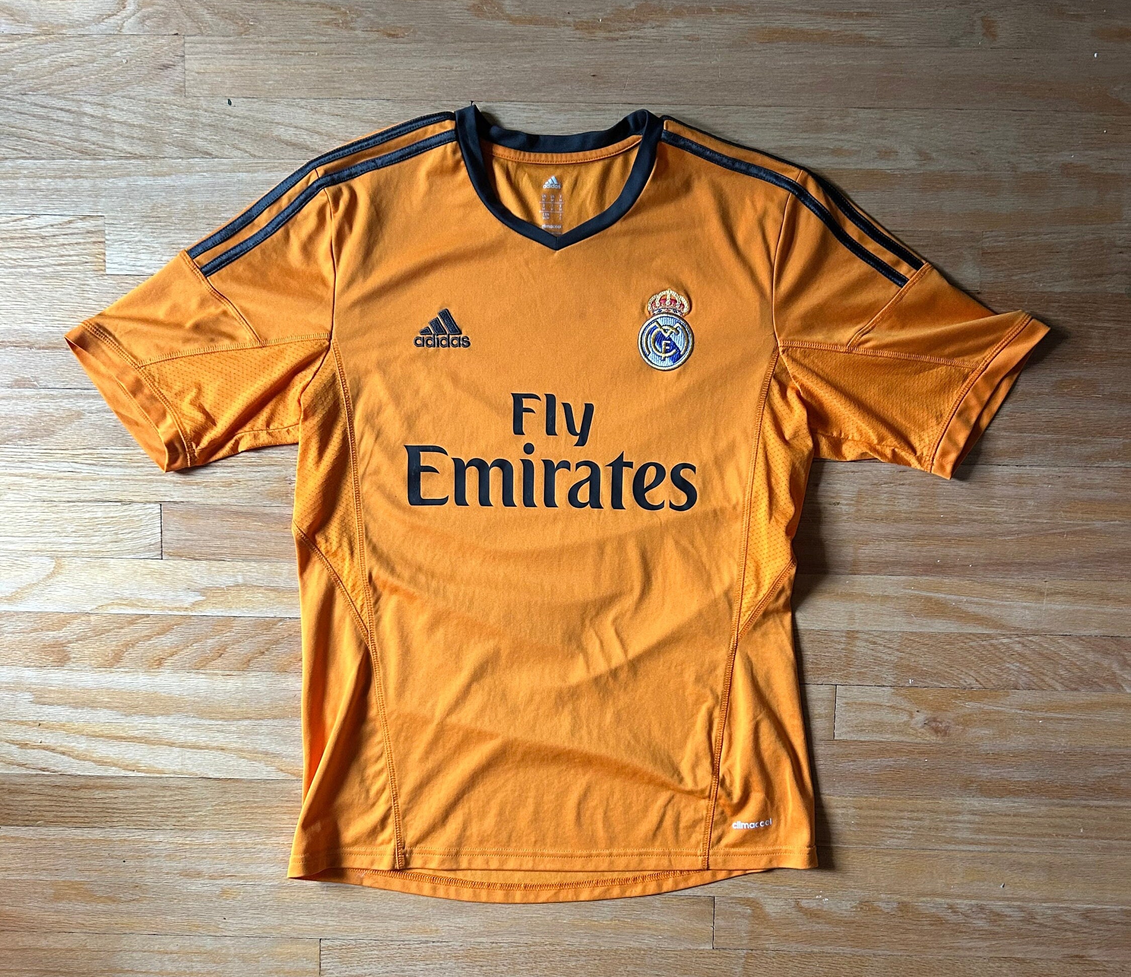 Real Madrid Adidas Orange Soccer Jersey Size Medium - Etsy