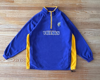 Minnesota Vikings NFL Football Fleece Quarterzip Pullover Sweater Size XL
