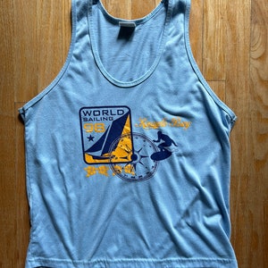 Retro 90s sailing surf tank top size small