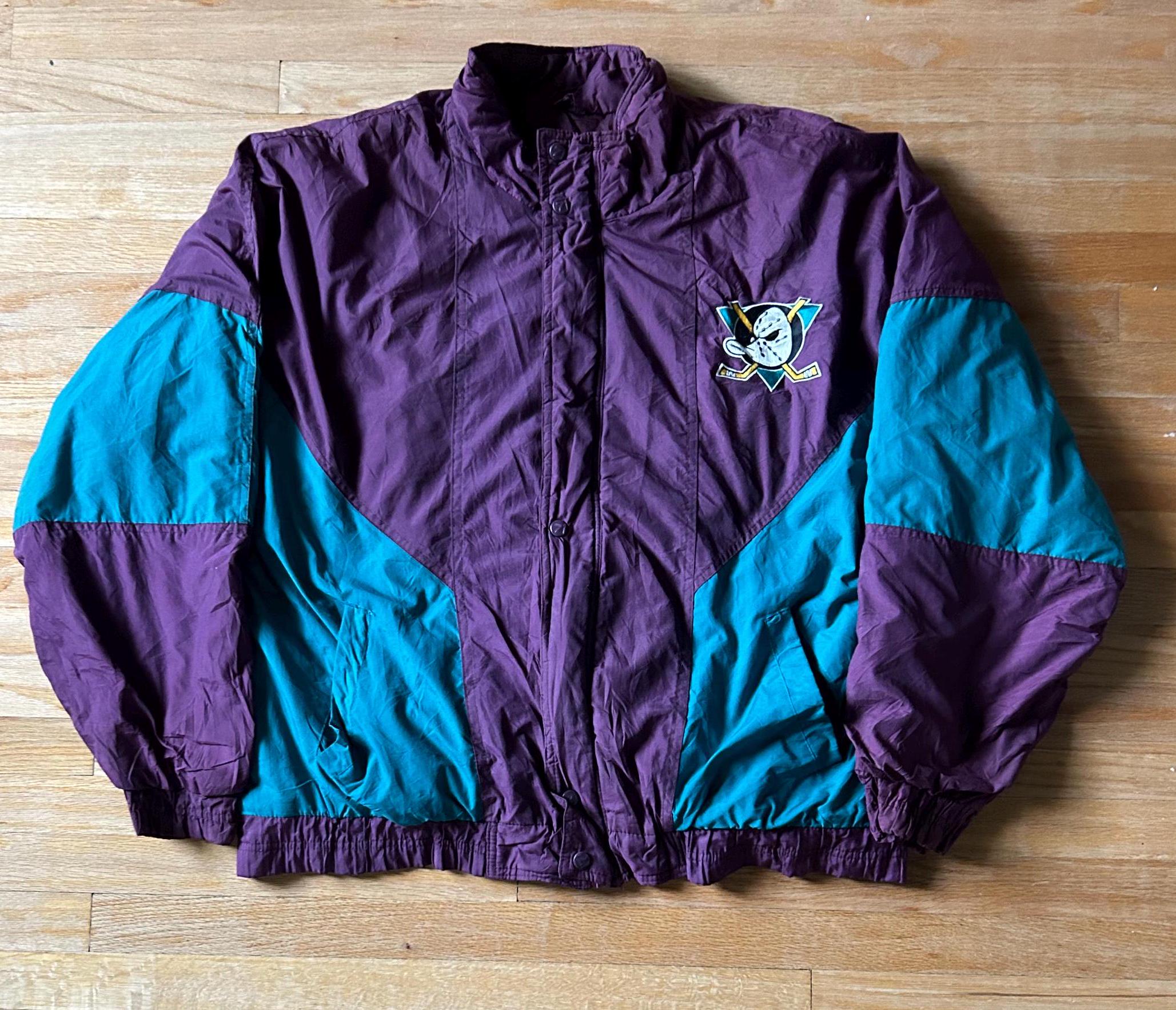 Vintage 90s Logo 7 Anaheim Mighty Ducks NHL Hockey Jacket Made in