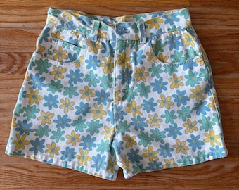 Vintage jaren 90 Flower Power Groovy kindershorts bloemenmaat jeugd groot
