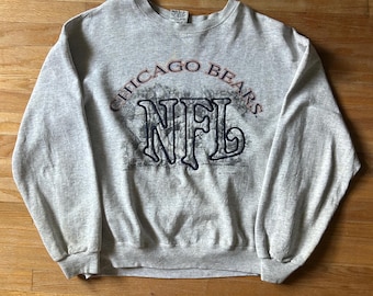 Vintage 90s Chicago Bears NFL Football Crewneck Sweatshirt Made in USA Size Medium