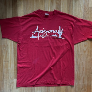 Koszulka vintage z motywem kaktusa z Arizony, z pojedynczym ściegiem, wyprodukowana w USA, rozmiar XL