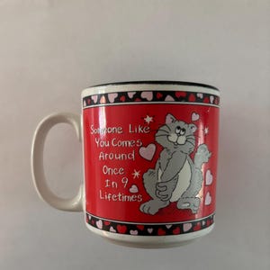 Tazza vintage anni &#39;90 con gatto Russ Berrie