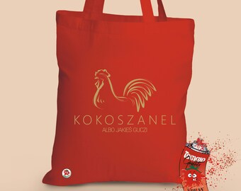 Kokoszanel Albo Jakieś Guczi - grappige compositie op Tote Bag