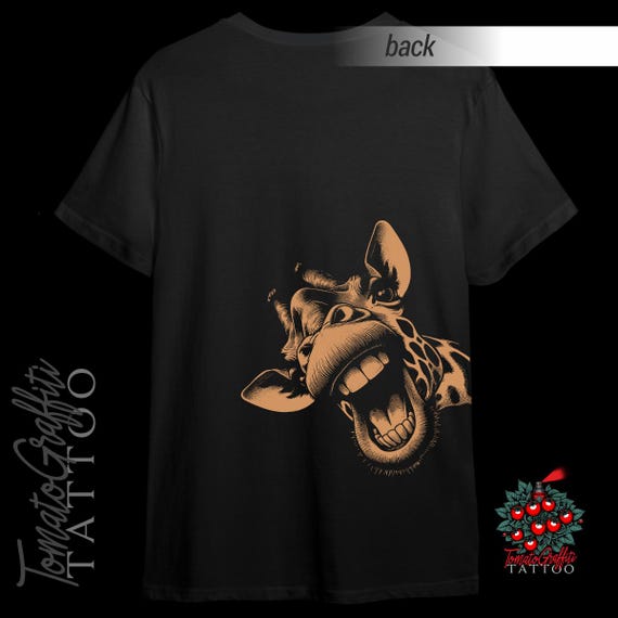 Funny Giraffe – Tattoo Collection Double-sided Printed T-shirt
