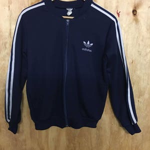Vintage Adidas - navy blue zip jacket.