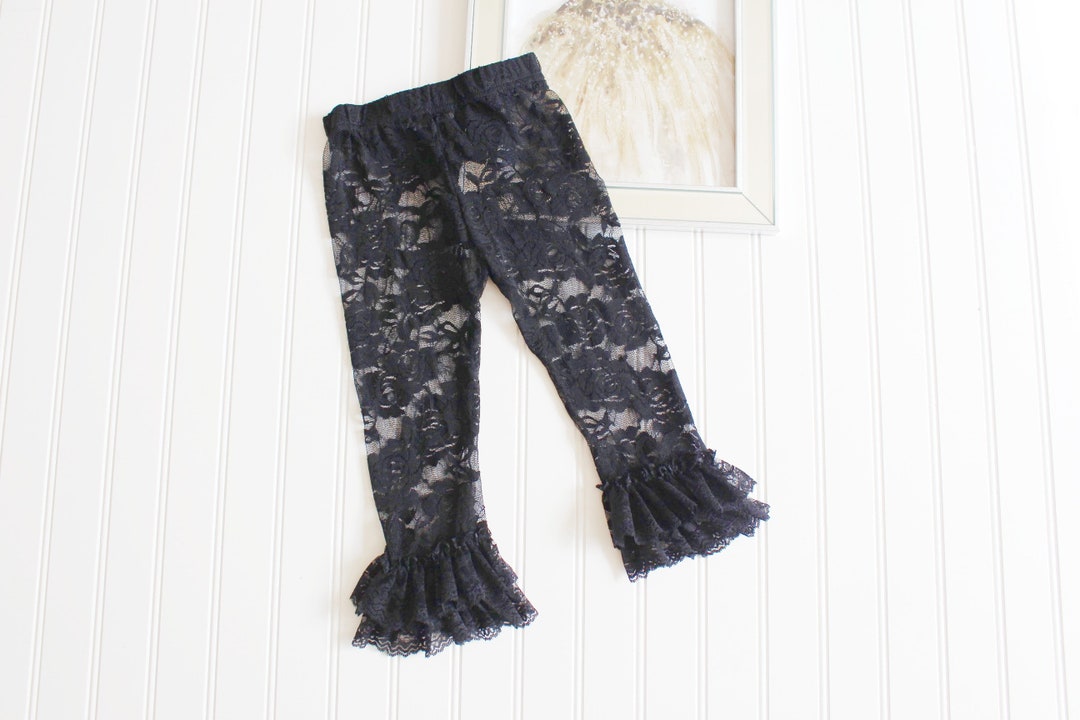 Black Lace Leggings...toddler Girl Leggings...ruffled Leggings..lace
