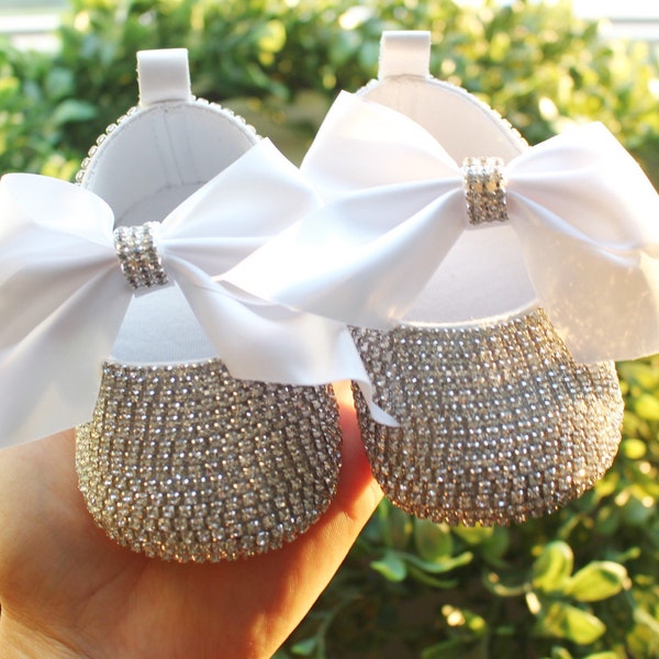 Cinda Baby Girls Sparkly Jewel Christening Shoes Party Shoes