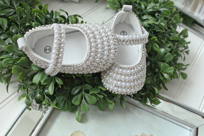 Handmade Pearl Rhinestone Baby Girl Mary Jane Shoes - Etsy