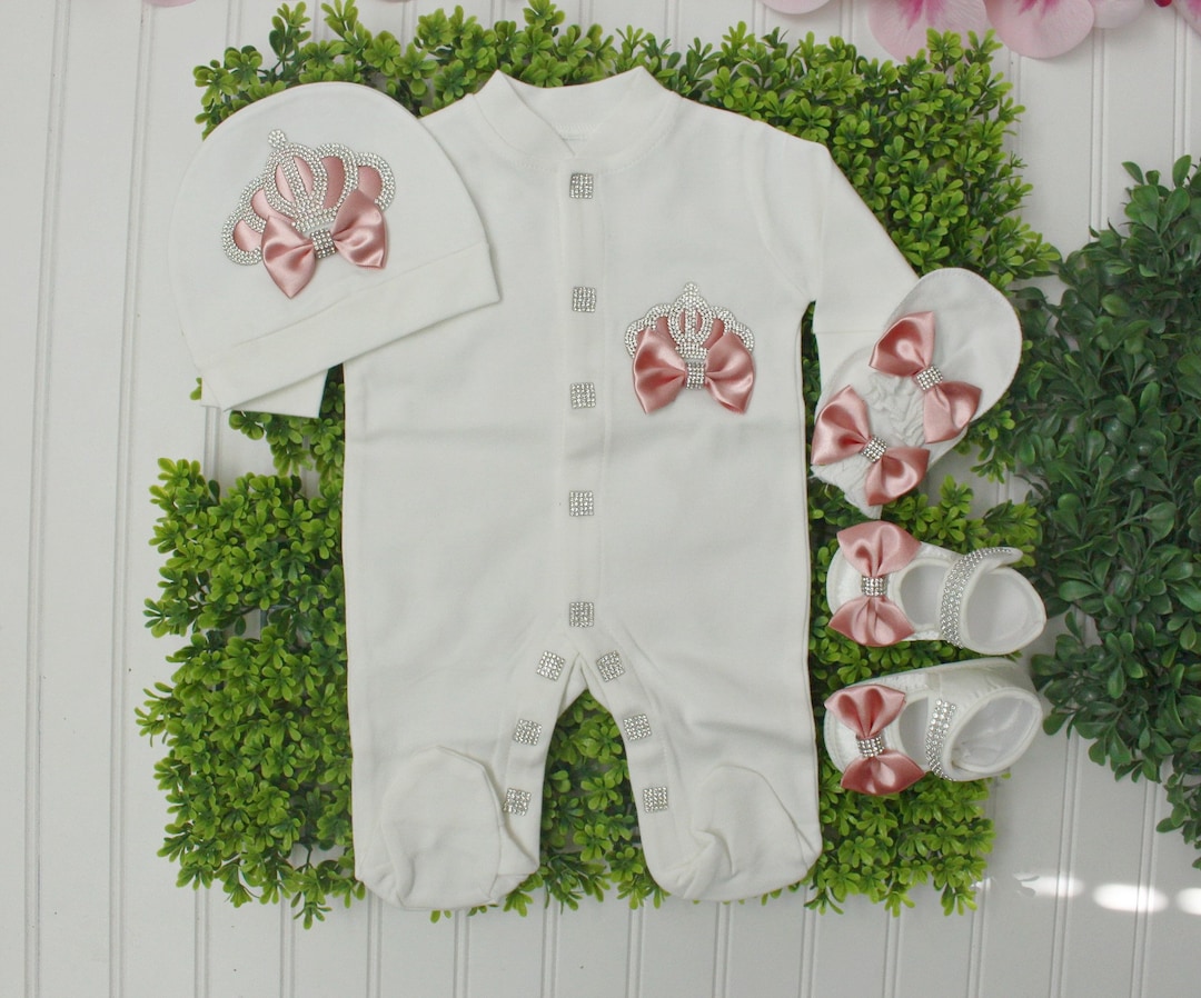 Luxury Rhinestone Baby Girl Outfit: Newborn Take Home Set - Etsy