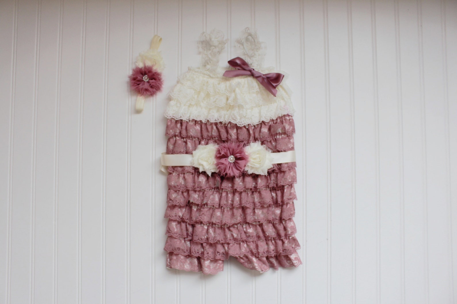 Dusty Pink Lace Romper...romper Outfit..photoshoot Outfit..1st | Etsy