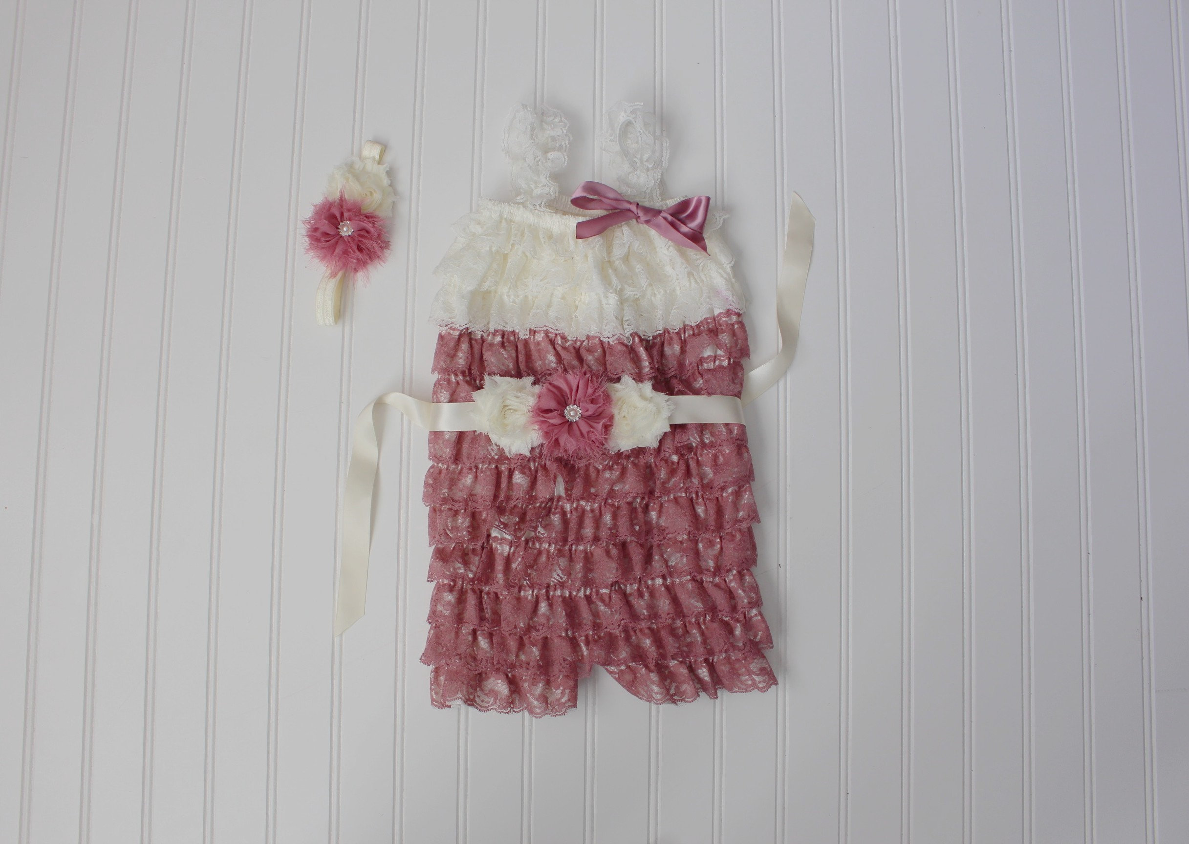 Dusty Pink Lace Romper...romper Outfit..photoshoot Outfit..1st | Etsy