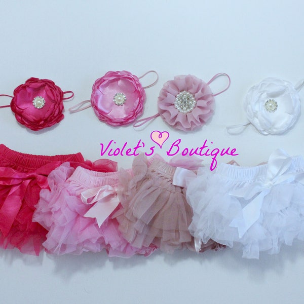 Baby girl bloomers and headband...newborn bloomers...tutu bloomers